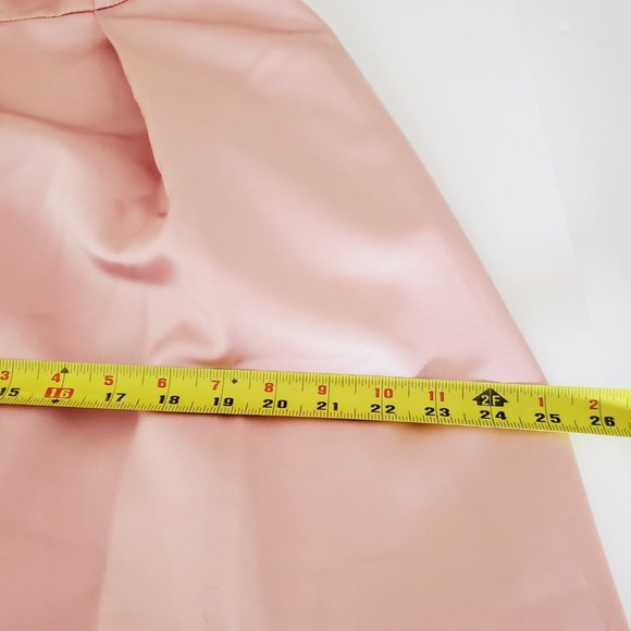 GATHER & GOWN Pink Satin Bridesmaid Formal A-Line Dress - Picture 14 of 15